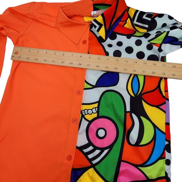 Women Floral Patchwork Print Shirt Long Sleeve Button Down Casual Blouse X-Small - Picture 8 of 9